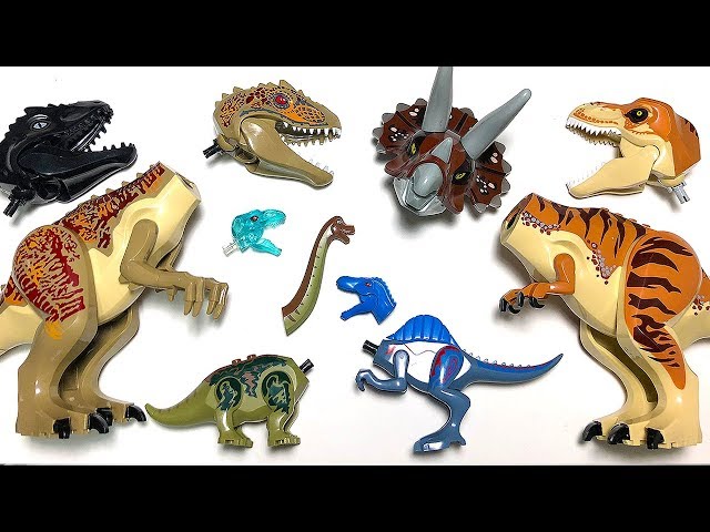 30 LEGO DINOSAURS! Wrong Heads Dinosaurs! Learn Dinosaur Names