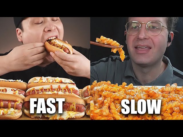 FAST VS SLOW EATING MUKBANGERS (compilation)