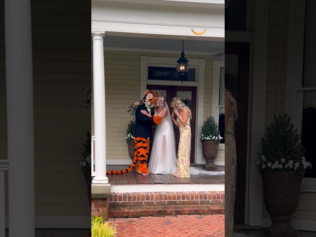Bride's late father was the Clemson Tiger mascot 😭❤️ #shorts