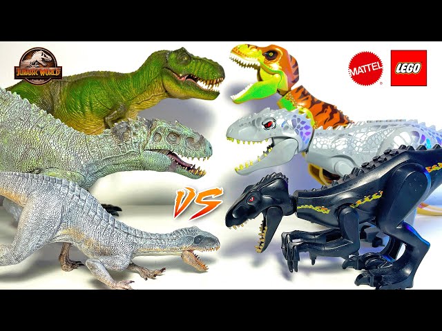 LEGO Jurassic World VS Dinosaurs! T-Rex, Spinosaurus, Carnotaurus, Baryonyx, Raptor, Indoraptor