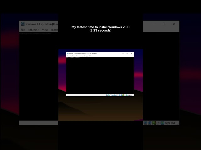 Installing Windows 2.03 in 8.23 sec