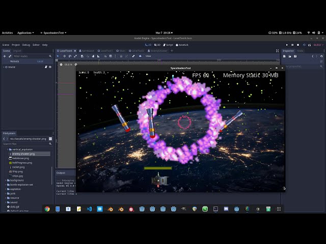 Godot 3.2 gamedev New Enemy homing  missile Space In Others