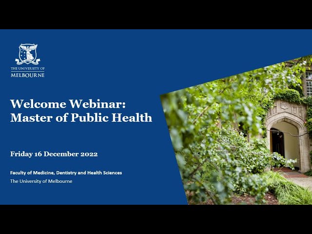 Welcome Webinar: Master of Public Health | Start Year Intake 2023