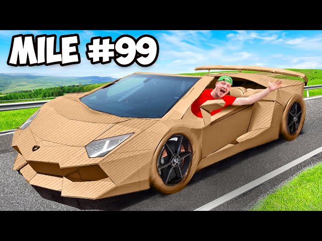 Driving 100 Miles In Cardboard Lamborghini!
