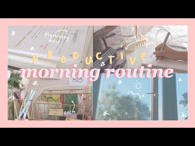 productive medical student morning routine 🌻 online med school ~ aesthetic vlog