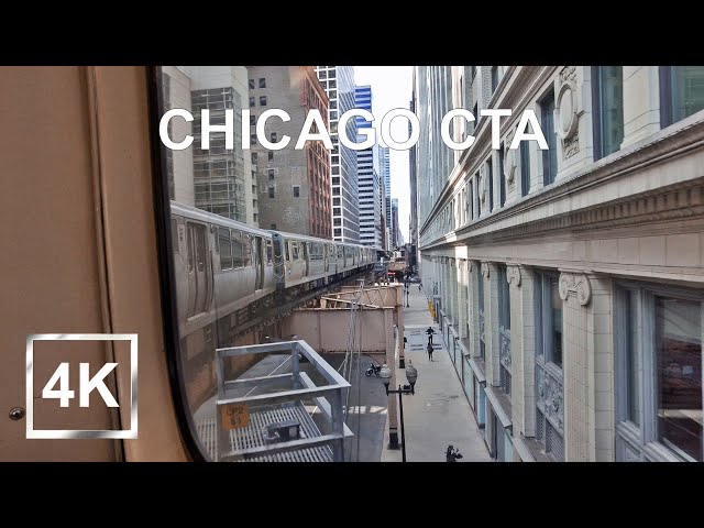 |4K| Downtown Chicago CTA Train - POV Experience of the Loop - Train Ride - USA