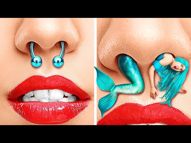 HOW TO BECOME LITTLE MERMAID 🧜‍♀️ || Beauty Transformation With Hacks by 123 GO! GLOBAL