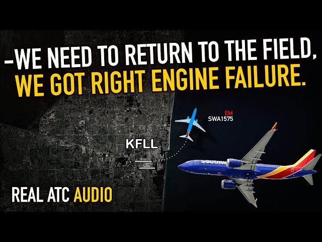 ENGINE FAILED on climb out. Southwest Boeing 737. REAL ATC