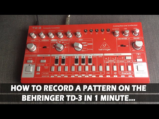 How to record a pattern / sequence on the Behringer TD-3 in one minute.