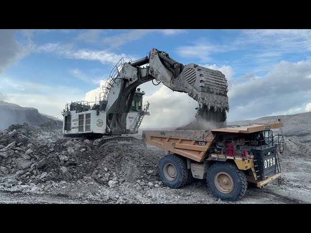 Liebherr Excavator Digging Hard Material ~ Miningmovies