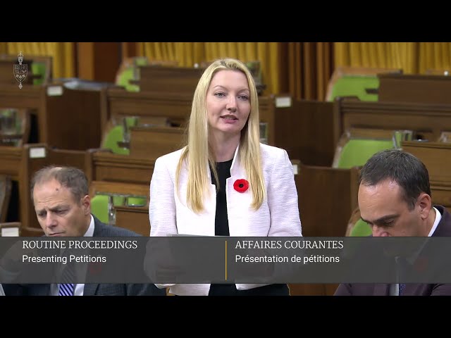 MP Jennifer O'Connell presenting the mHREDD petition in Parliment on November 2, 2022