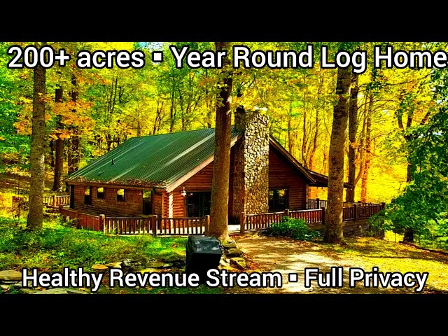 North Carolina Farmhouse For Sale | North Carolina Acreage Log Home For Sale | 200+ acres