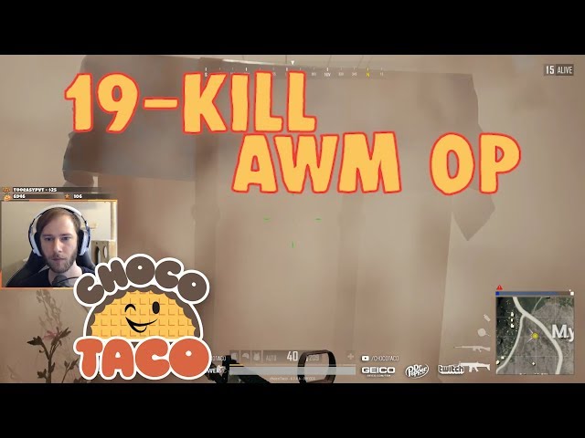 A Chill 19-Kill AWM Game for chocoTaco - PUBG Game Recap