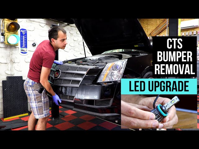 2008-2014 Cadillac CTS Front Bumper Cover Removal & LED Upgrade (AISKITS H11 Review!)