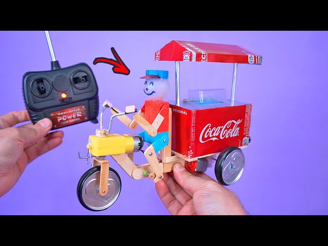 Amazing RC Ice Cream Bike Robot made with Cans | Science Project
