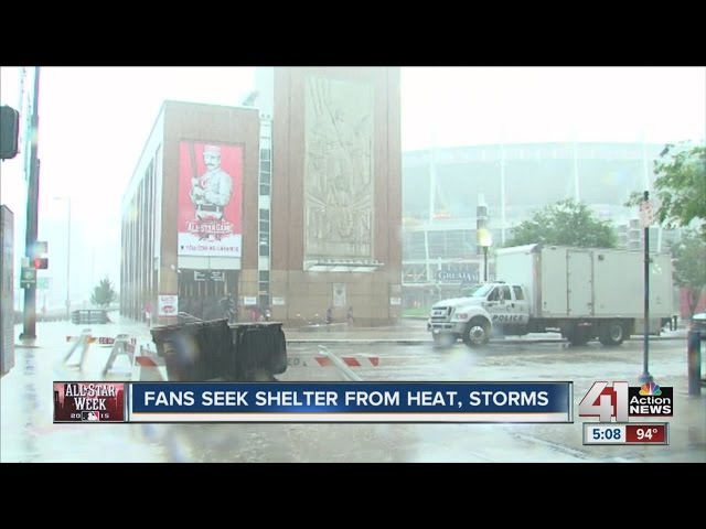 Fans seek relief from heat, storms in Cincinnati ahead of All-Star Game