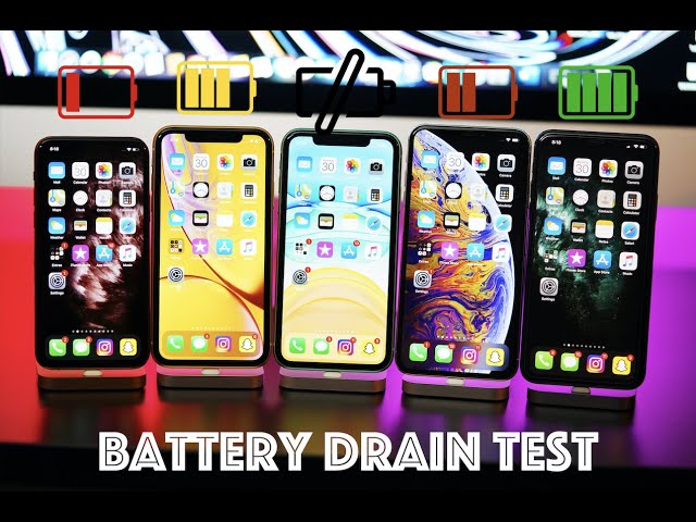 2019 iPhone Battery Drain Test - iPhone 11 Pro Max vs iPhone 11 Pro vs 11 vs XS Max vs XR