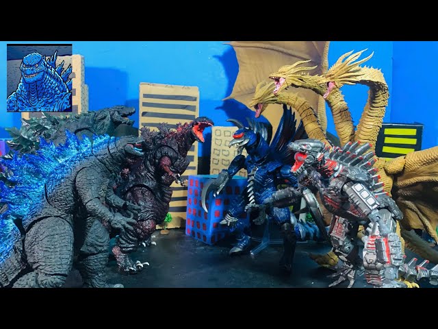Legendary Godzilla vs Earth Godzilla vs Shin Godzilla vs Mecha vs king ghidorah vs gigan battle