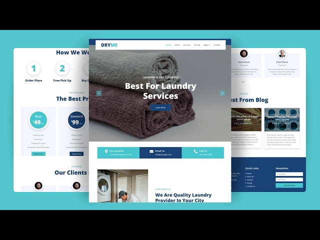 Laundry Service Website Design: HTML, CSS & JS