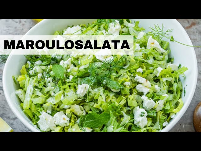 The most delicious Greek Salad Recipe: Maroulosalata (Greek Lettuce Salad and Dressing)
