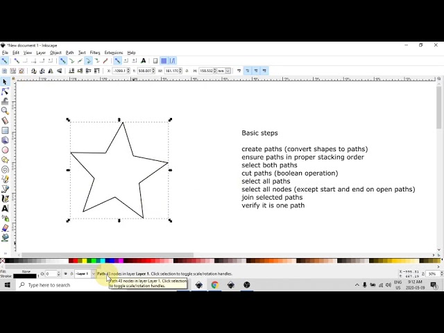 Inkscape - Using cut path boolean to add nodes