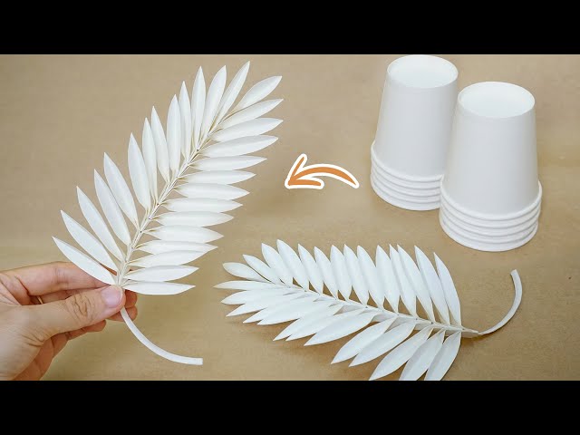 DIY PALM LEAVES EASY PAPER CUP | How to make Palm Leaves | Paper Cup Craft