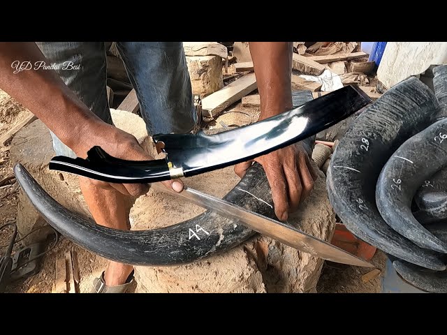super creative making knife sheaths and knife handles from buffalo horns