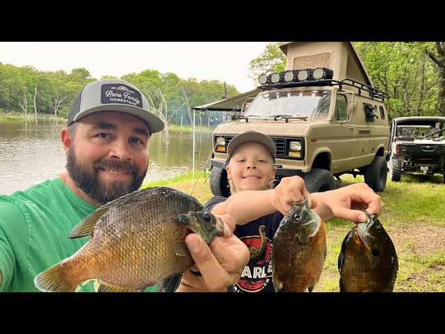 Bluegill Catch and Cook! Camping in the Beast Van!