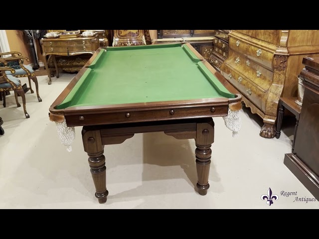 Antique Victorian Snooker / Dining Table C1900 & 8 Chairs