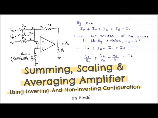 Summing, scaling and averaging amplifier using op-amp | Inverting and Non-inverting configuration |