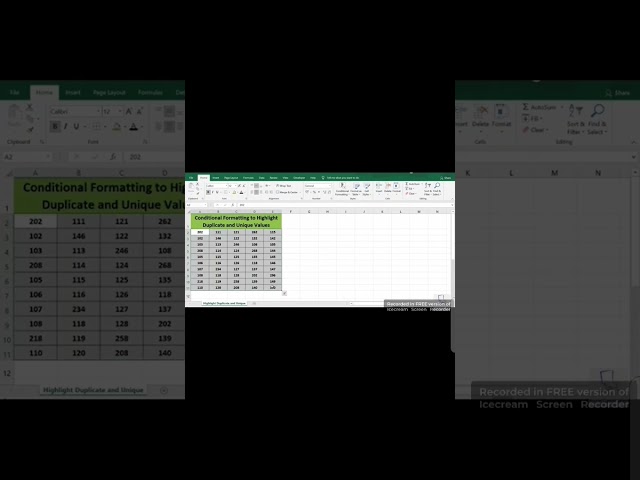 Highlight duplicate and unique values using conditional formatting-Full video in comments#vba #excel