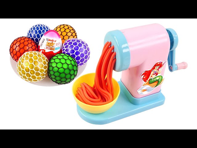 Satisfying Video | How To Make Rainbow Noodle into Slime Balls Cutting ASMR RainbowToyTocToc