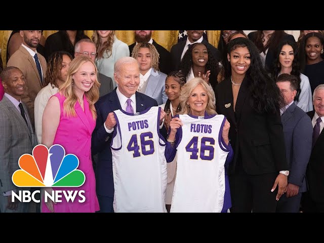 Biden welcomes LSU women's basketball team to the White House
