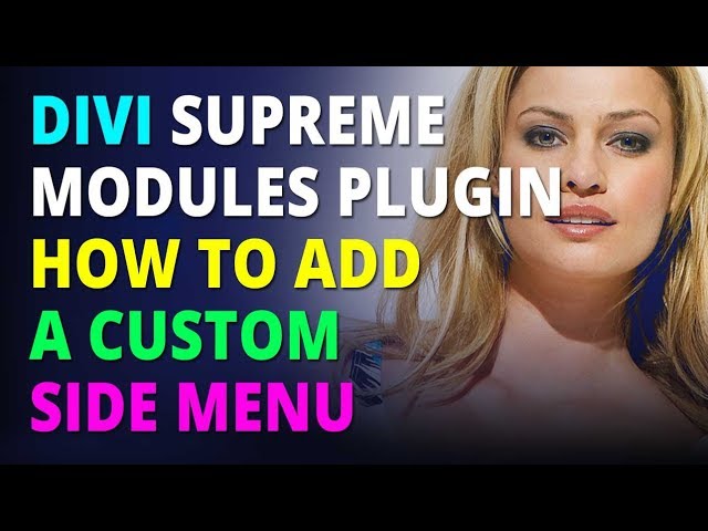 Divi Supreme Modules Plugin How To Add A Custom Side Menu
