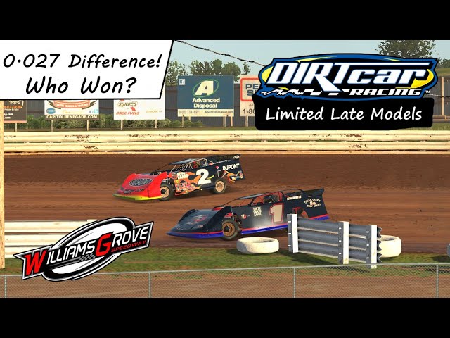 iRacing - Dirt Limited Late Models - Williams Grove - 0.027 Difference! Who Won?