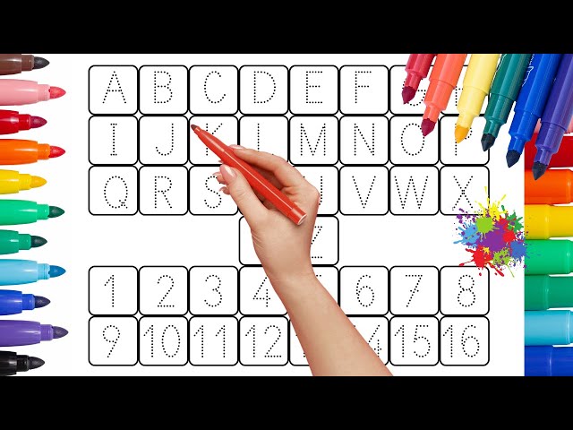 ABCD,A to Z, Kids rhymes, collection for writing along dotted lines for toddler, Alphabet, ABC song
