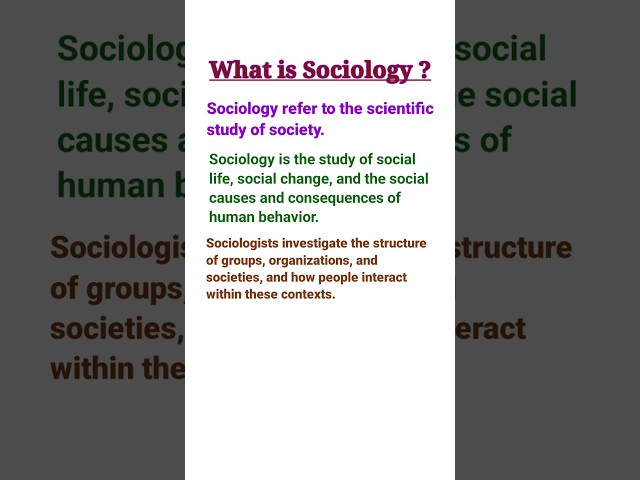 What is Sociology?   #sociology #sociologyclasses #sociologyshorts