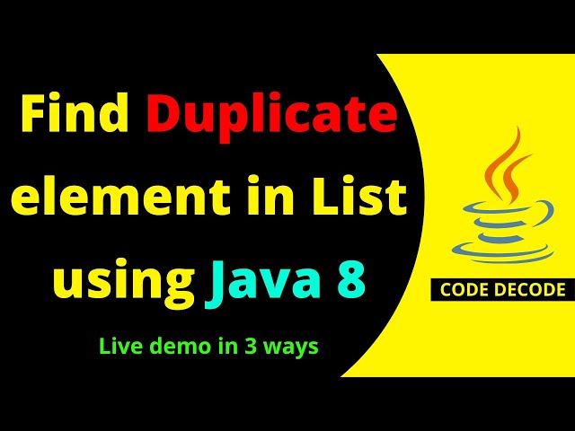 Find Duplicate Elements from list using Java 8 | Java 8 coding Interview Questions | Code Decode