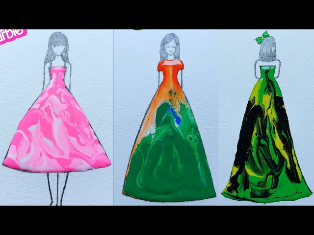 8 Different satisfying art / 8 colormix  art shorts video's / country dresses / colormix shorts