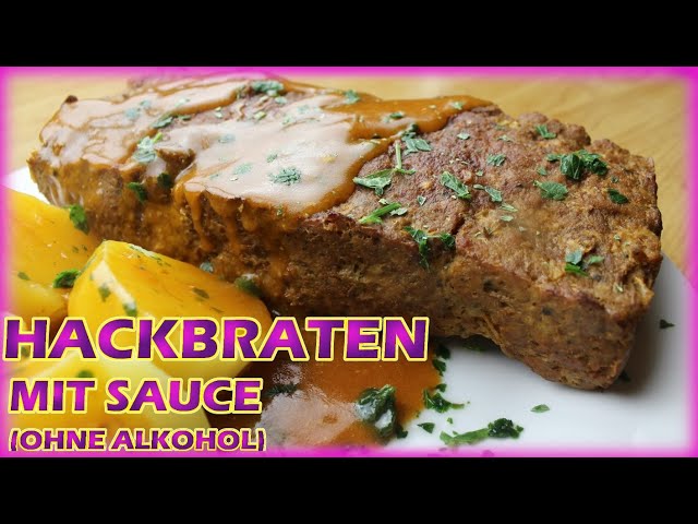 Make grandma's meatloaf with sauce yourself, without wine, delicious German food, wrong rabbit