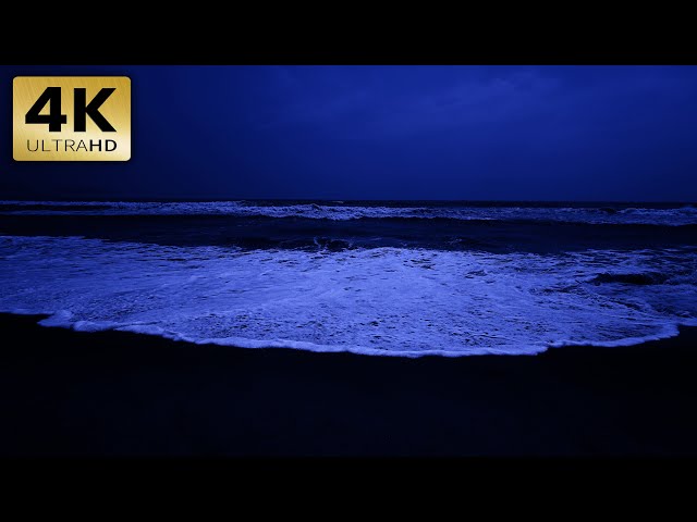 Fall Asleep With Waves All Night Long 4K - Tidal Waves Sounds At Night For Relaxation And Deep Sleep