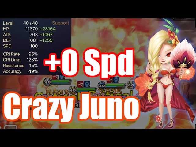 【Summoners War | Curry's RTA】It's a CRAZY!! +0 spd Juno with vampire & revenge is debut!!