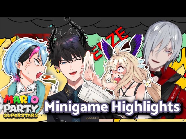 Malding, Wheezing, & Laugher - Best Mario Party Minigame Highlights Game 1 [Nijisanji Clips]