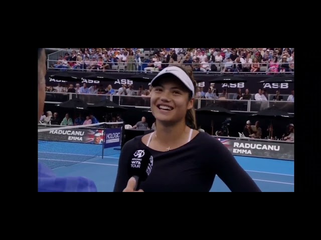 Emma Raducanu on court interview after 1st round win at the ASB Classic