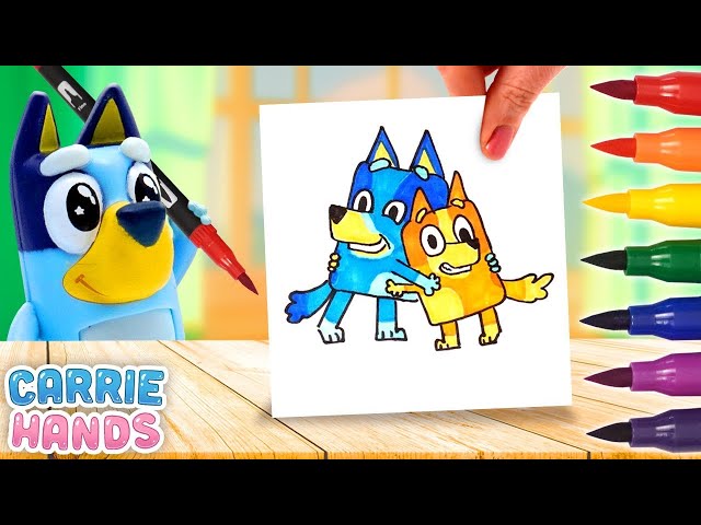 Bluey & Bingo DIY Drawing With Color Changing Makers | Craft Videos For Kids
