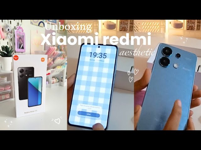 Xiaomi redmi note 13 aesthetic unboxing🌷| accessories +  cute blue theme ⁠✧⁠*⁠。