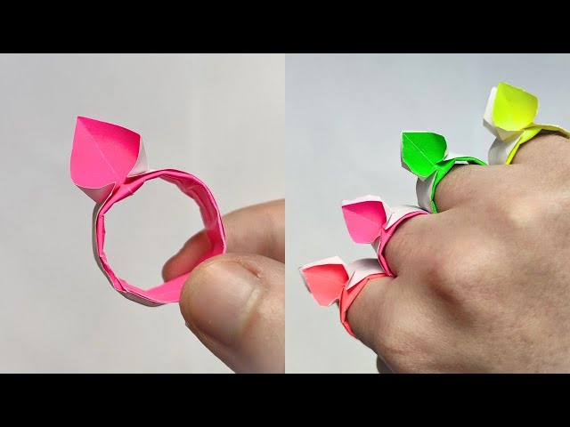 Easy origami DIAMOND RING 💍 How to make a paper rings