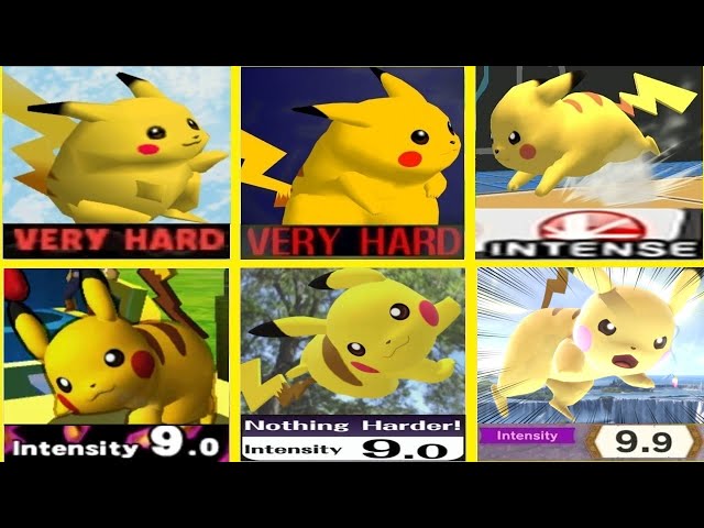 All Super Smash Bros. Classic Modes (64 to Ultimate) with Pikachu (Hardest Difficulty)