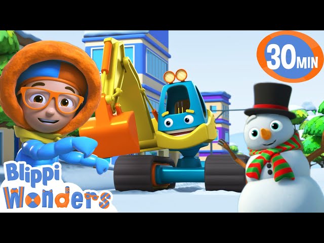 Snowy Excavator Song! | Blippi Wonders Educational Cartoons for Kids
