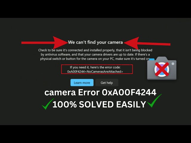 ✅100% SOLVED - We can't find your camera Error 0xA00F4244 in Windows 10 / 11 | Camera Not working ?